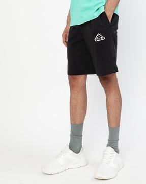 logo print shorts with side pockets