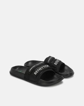 logo print slides flip flops