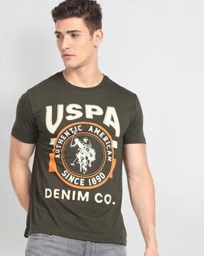 logo print slim fit crew-neck t-shirt