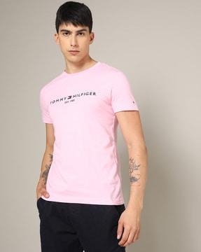 logo print slim fit crew-neck t-shirt