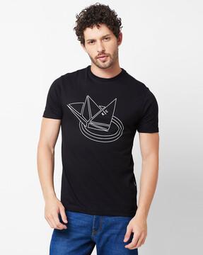 logo print slim fit crew-neck t-shirt