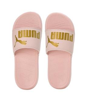 logo print slip-on slides