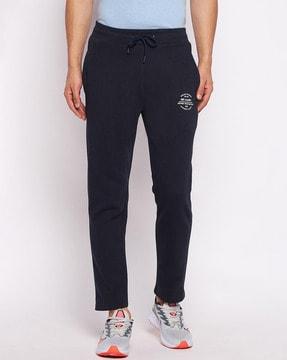 logo print straight track pants