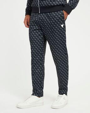 logo print straight track pants