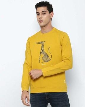 logo print sweatshirt with ribbed hem