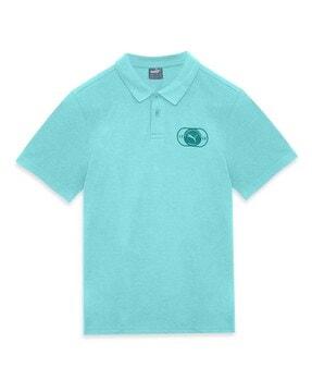logo print tailored fit polo t-shirt