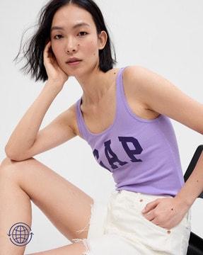 logo print tank top