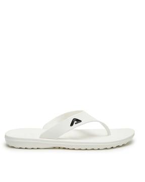 logo print thong-strap flip flops