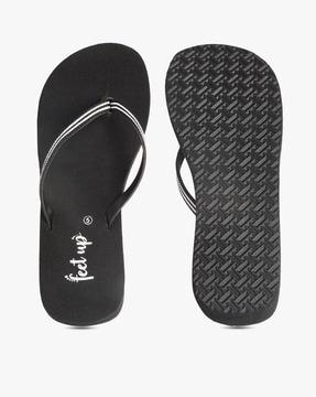 logo print thong-strap flip-flops