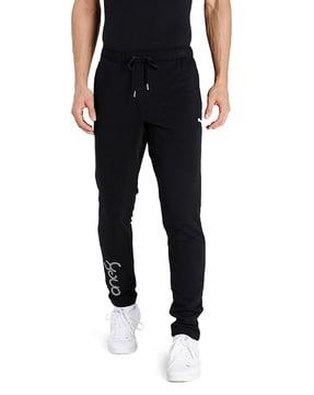 logo print track pants with insert pockets