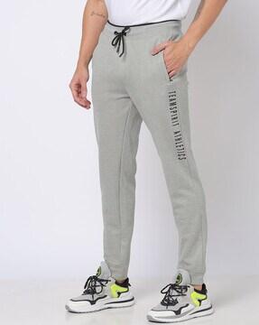 logo print track pants with insert pockets