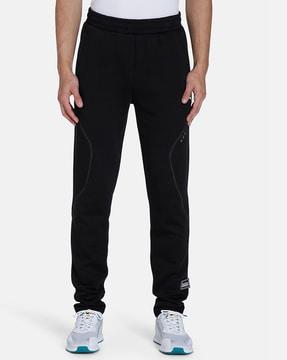 logo print track pants with insert pockets