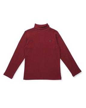 logo print turtleneck pullover