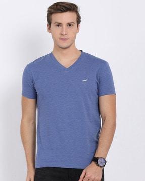 logo print v-neck t-shirt