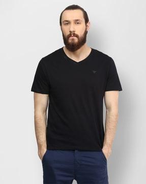 logo print v-neck t-shirt