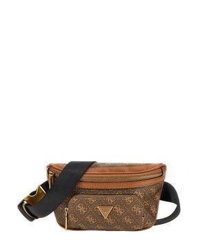 logo print waist bag with detachable strap