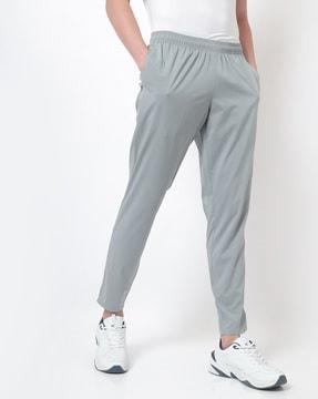 logo print woven pants with zip hems