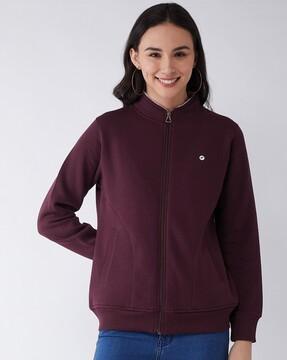 logo print zip-front sweatshirt