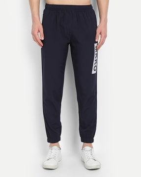 logo printed ankle length track pant