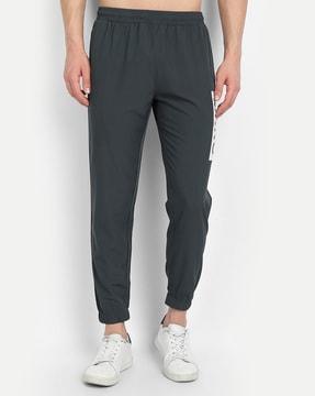 logo printed ankle length track pant