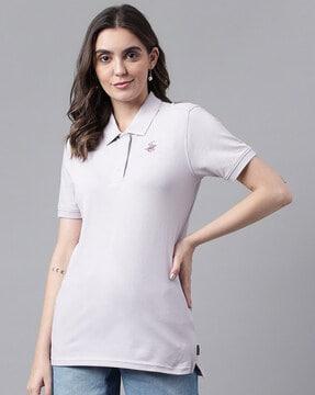 logo printed polo t-shirt