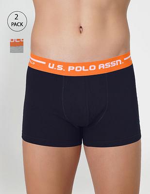 logo waistband cotton stretch iyai trunks - pack of 2