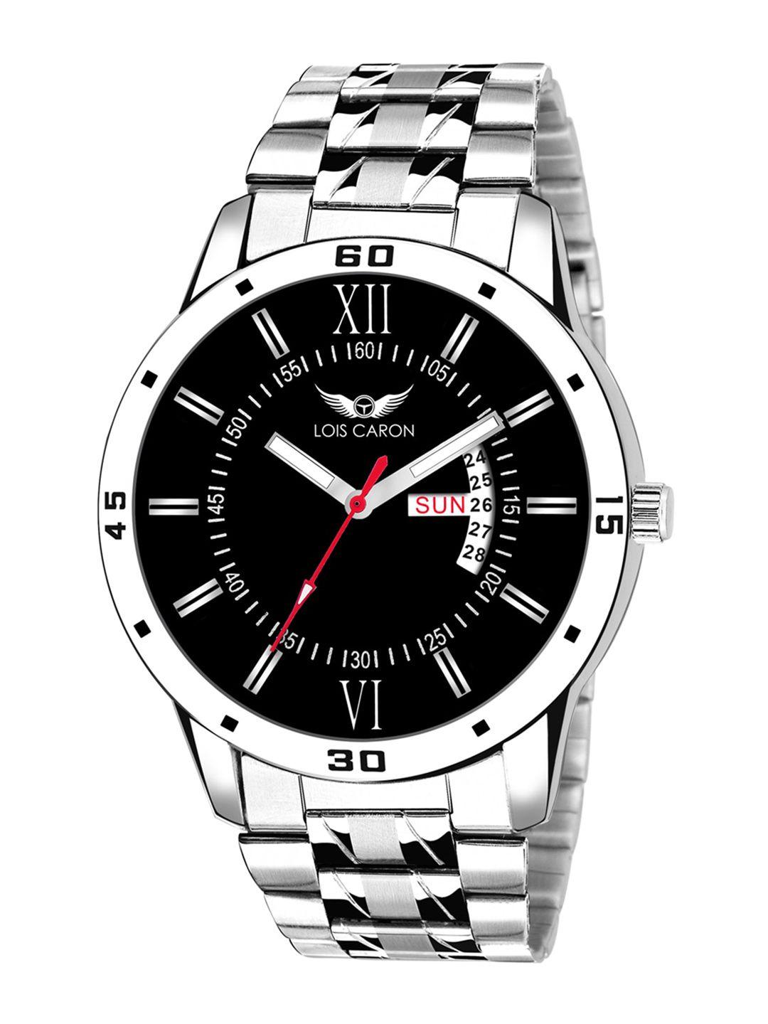 lois caron men black analogue watch lcs-8010