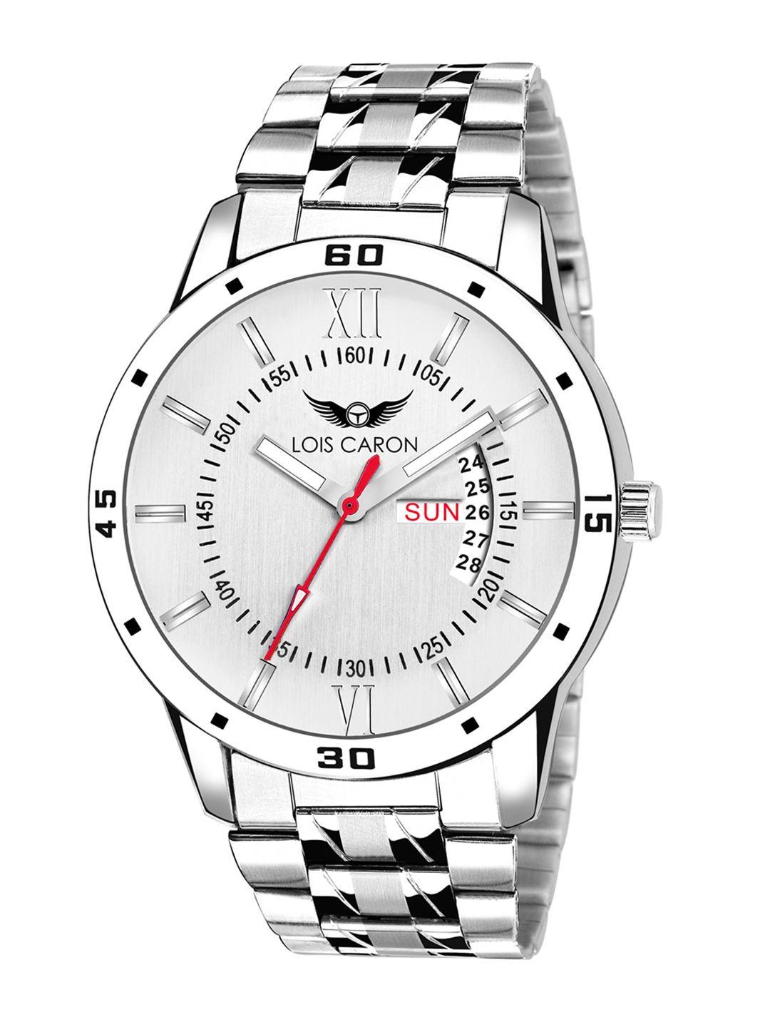 lois caron men white analogue watch