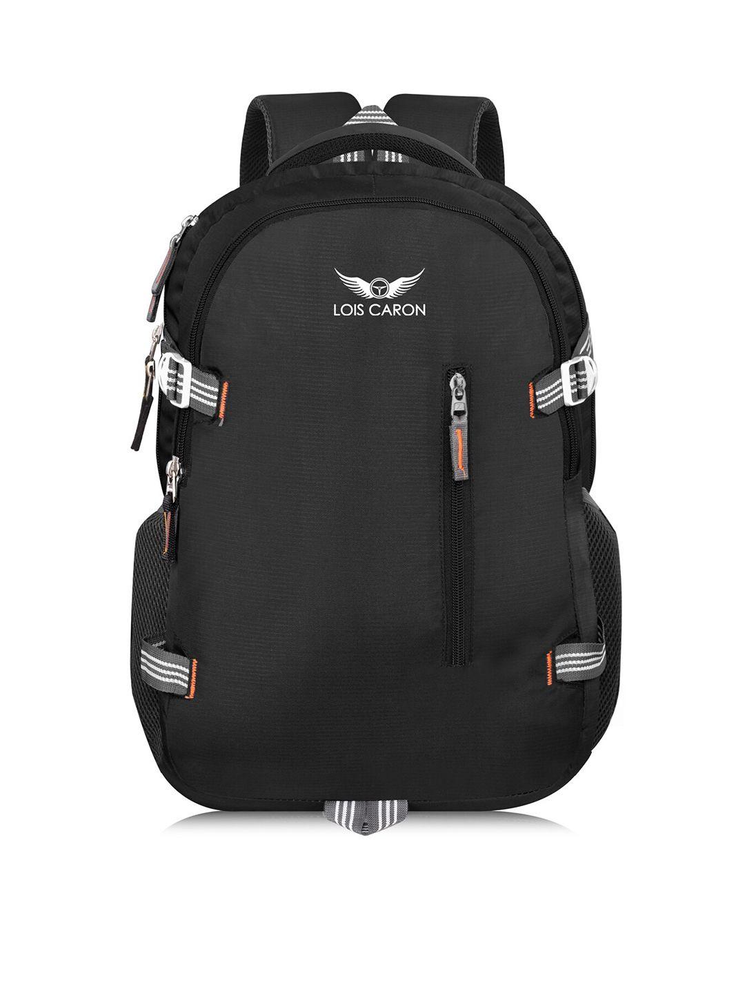 lois caron unisex black solid backpack