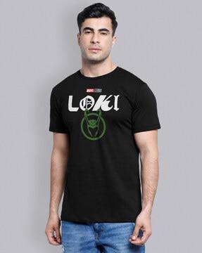 loki print crew-neck t-shirt