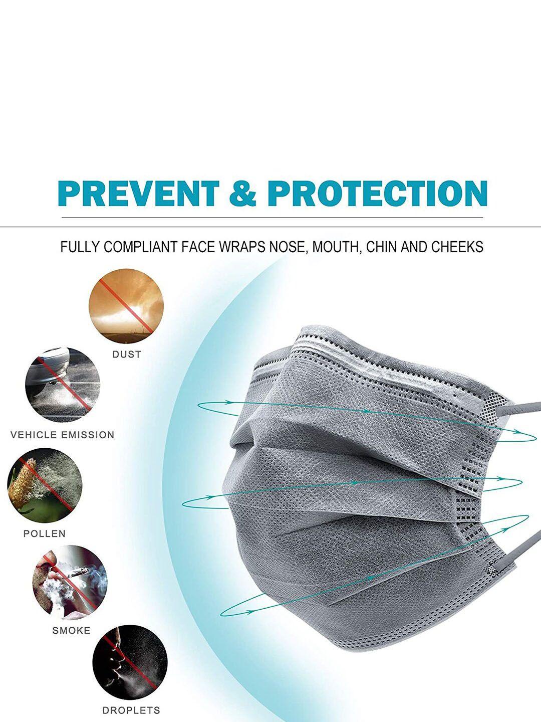 london fashion hob pack of 100 surgical masks with nose-pin