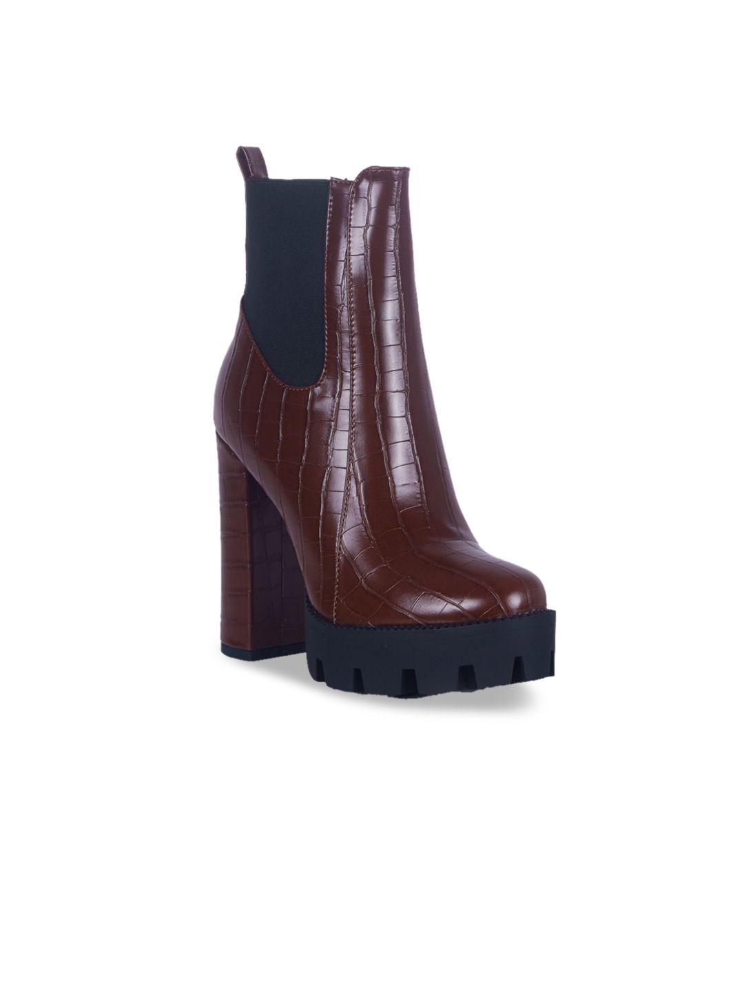 london rag brown block heeled boots