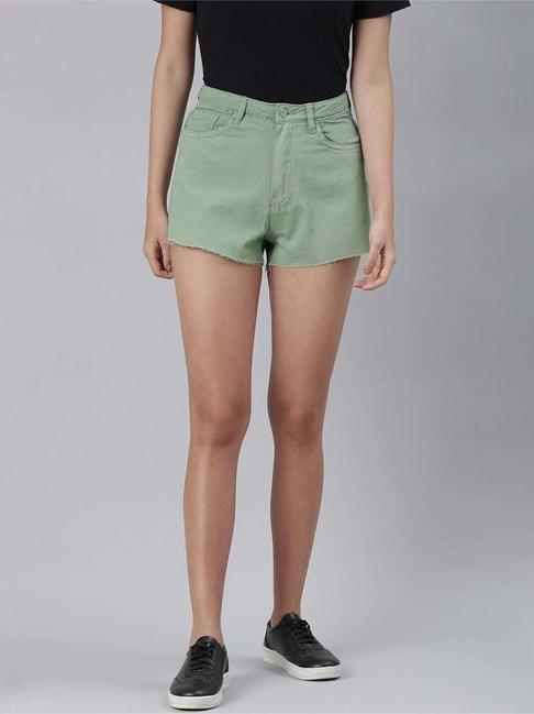 london rag green cotton shorts