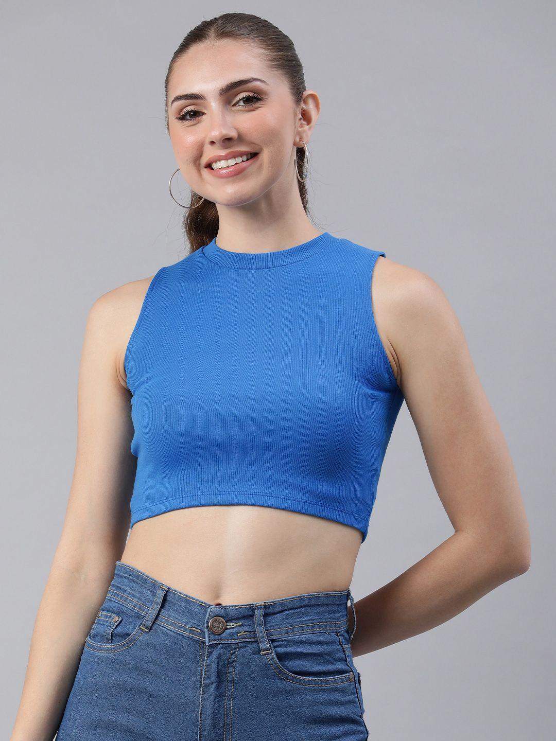 london rag solid fitted crop top