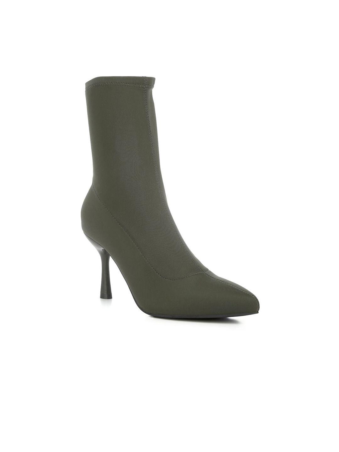 london rag women slim-heeled pointed toe mid-top regular boots