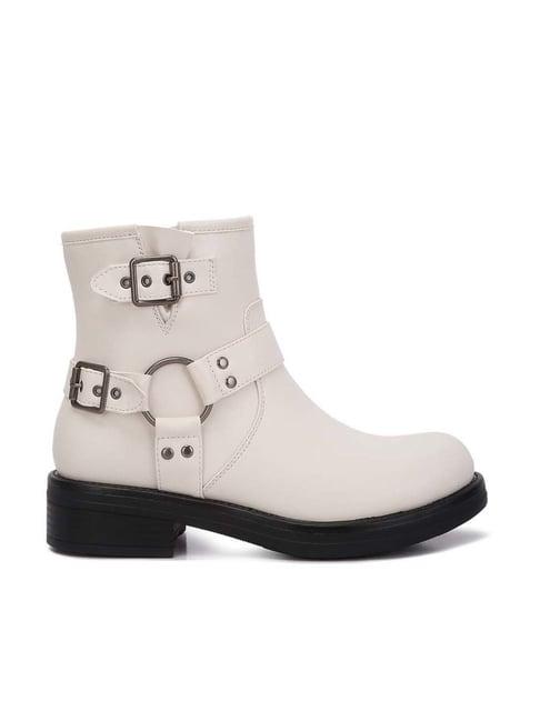london rag women's off white casual boots
