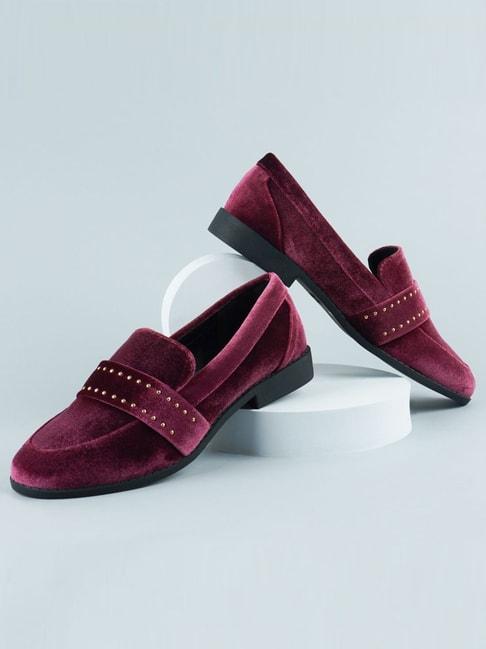 london rag women's walkin burgundy casual loafers