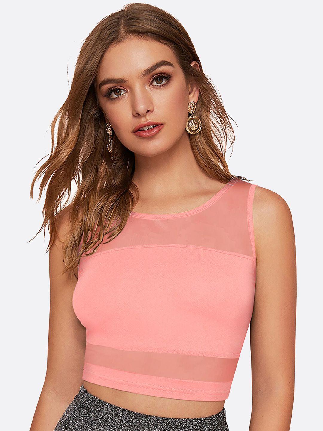 london belly peach-coloured bralette crop top