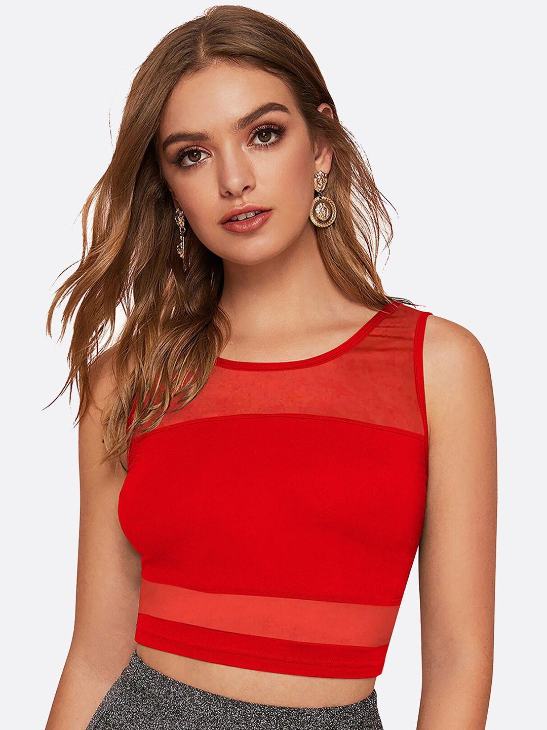 london belly red bralette crop top