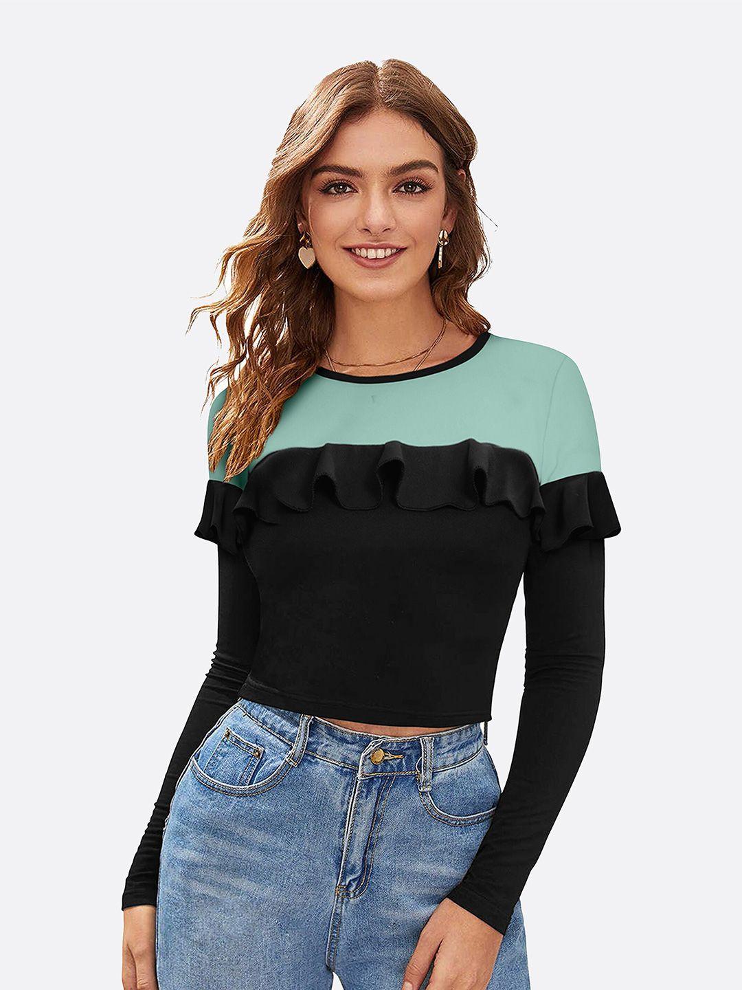 london belly women ruffles crop top