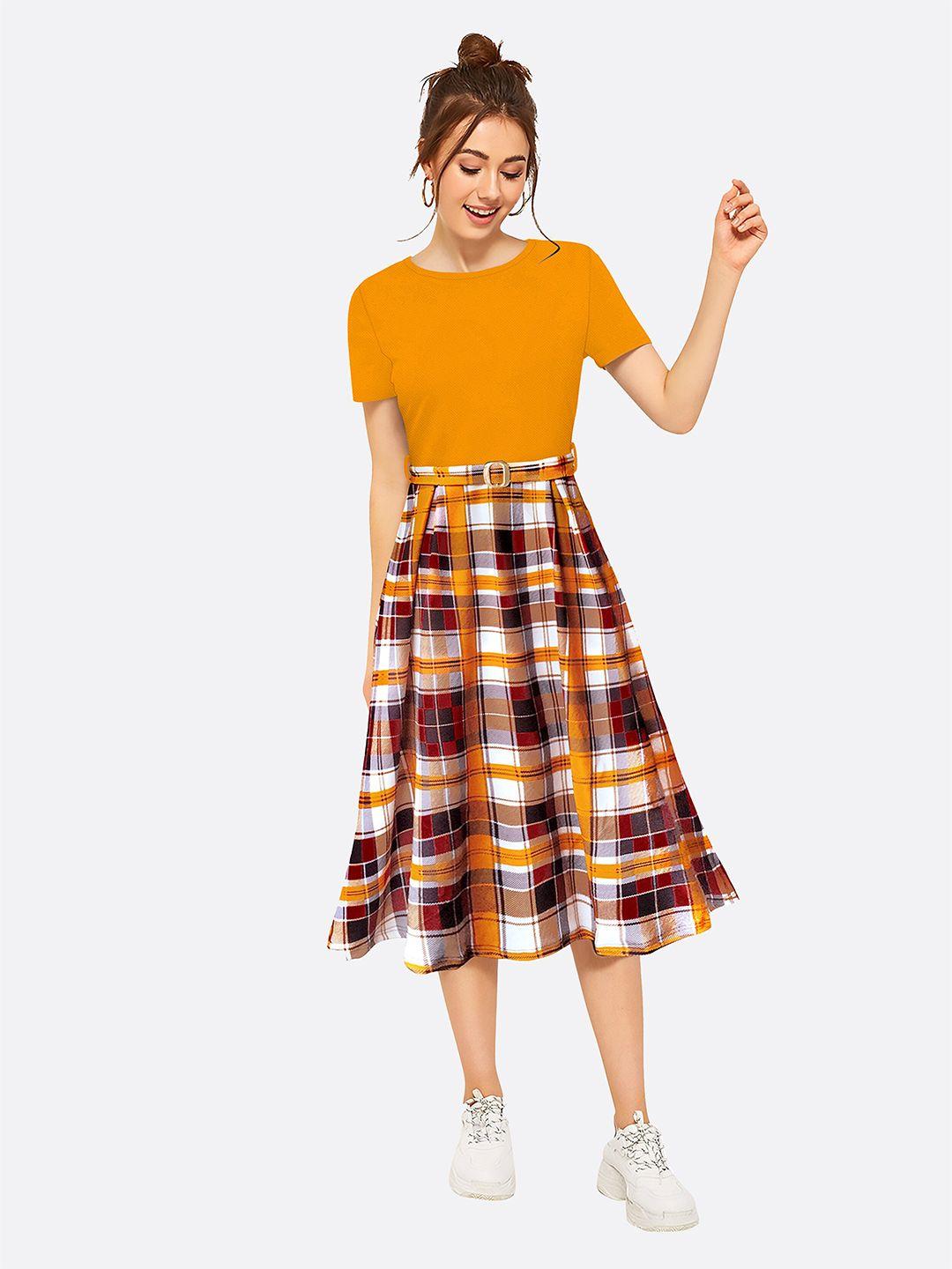 london belly yellow checked midi dress