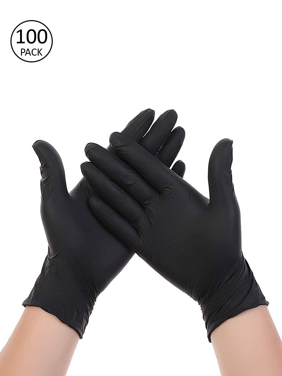 london fashion hob unisex pack of 100 black solid surgical disposable hand gloves