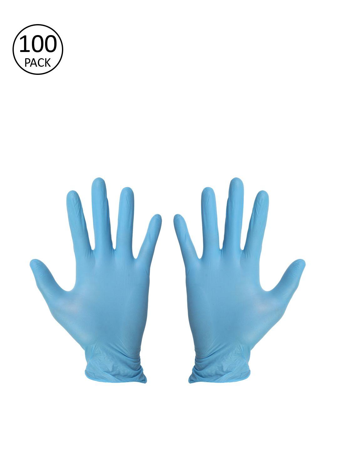 london fashion hob unisex pack of 100 blue solid disposable hand gloves