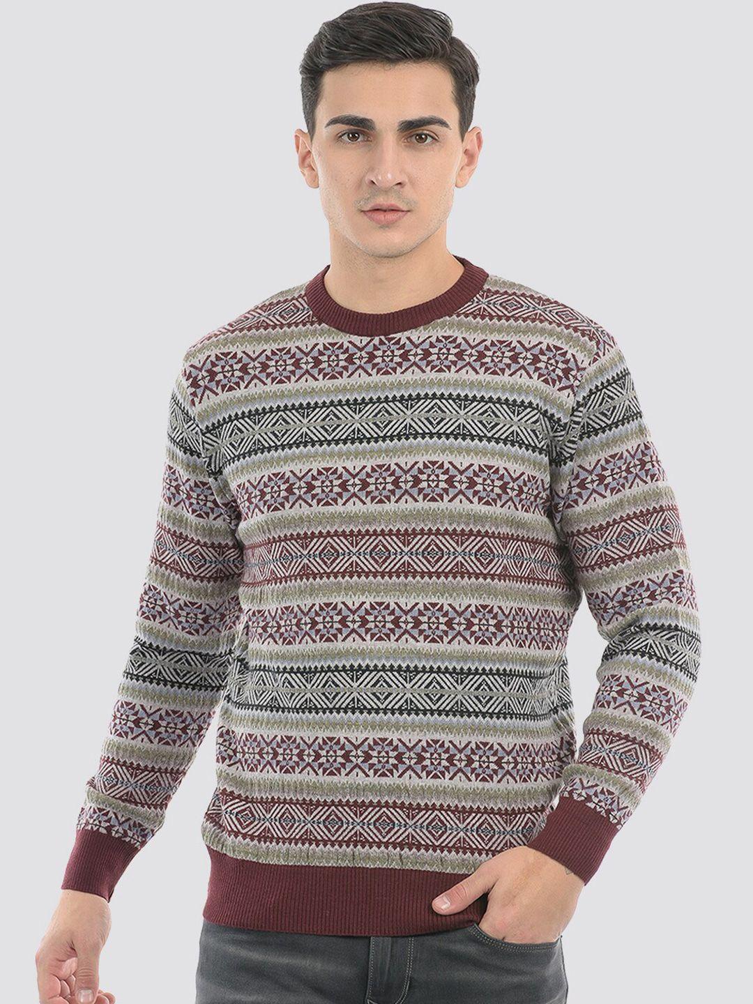 london fog ethnic motifs printed pullover