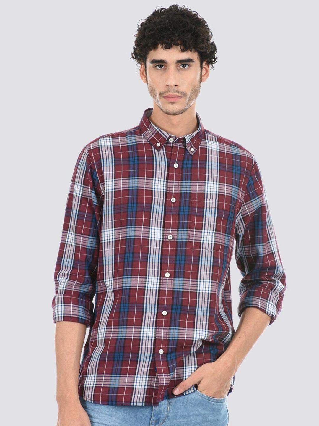 london fog men checked casual cotton shirt