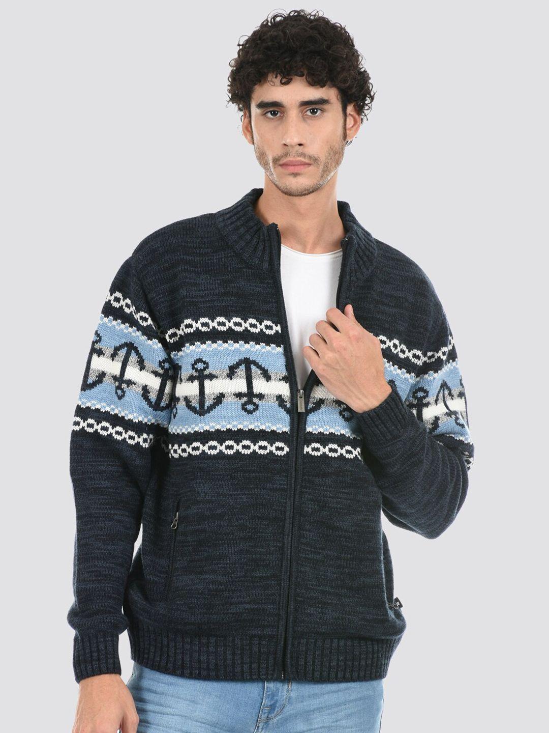 london fog men mock collar acrylic cardigan