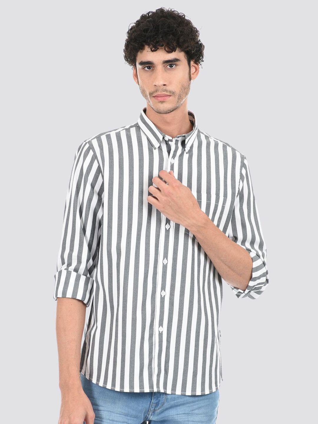 london fog men striped cotton casual shirt