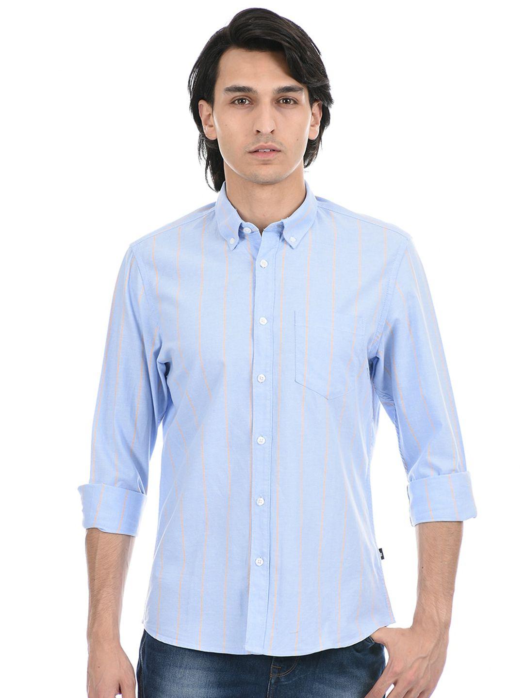 london fog vertical striped button-down collar casual shirt