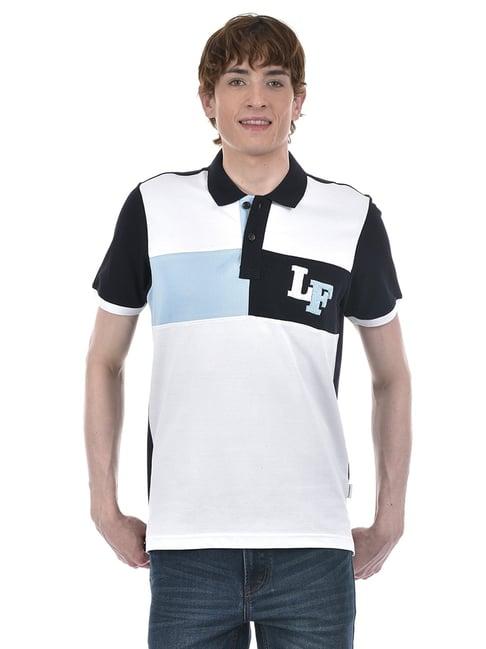 london fog white regular fit polo t-shirt