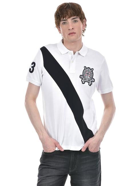 london fog white regular fit polo t-shirt